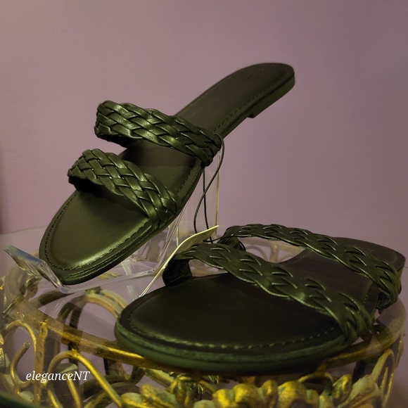 Gap Braided Double Strap Black Slide Sandals Sz: 9.5 NWT - Picture 3 of 8